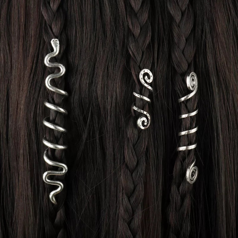 Spiral Hair Cuffs- Silver