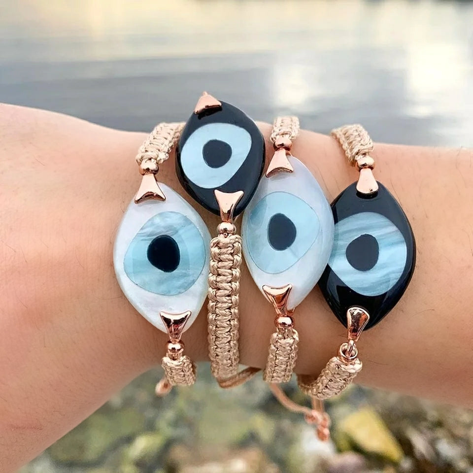 Woven Eye Bracelet - Beige
