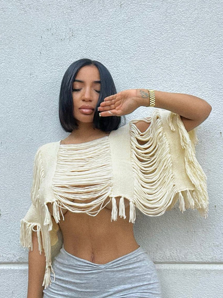 Fray & Fringe Cropped Poncho