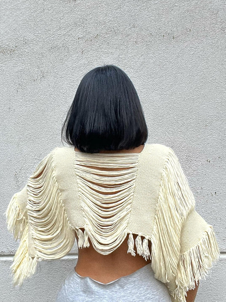 Fray & Fringe Cropped Poncho