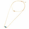 Blue Crystal Hamsa Necklace