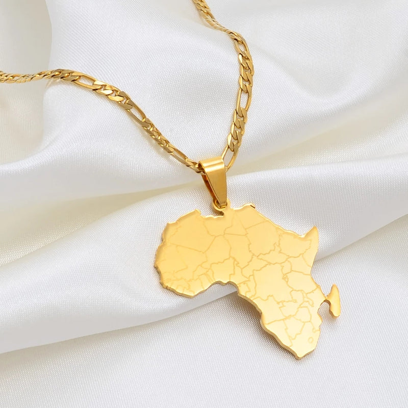 Mens Africa Map Pendent